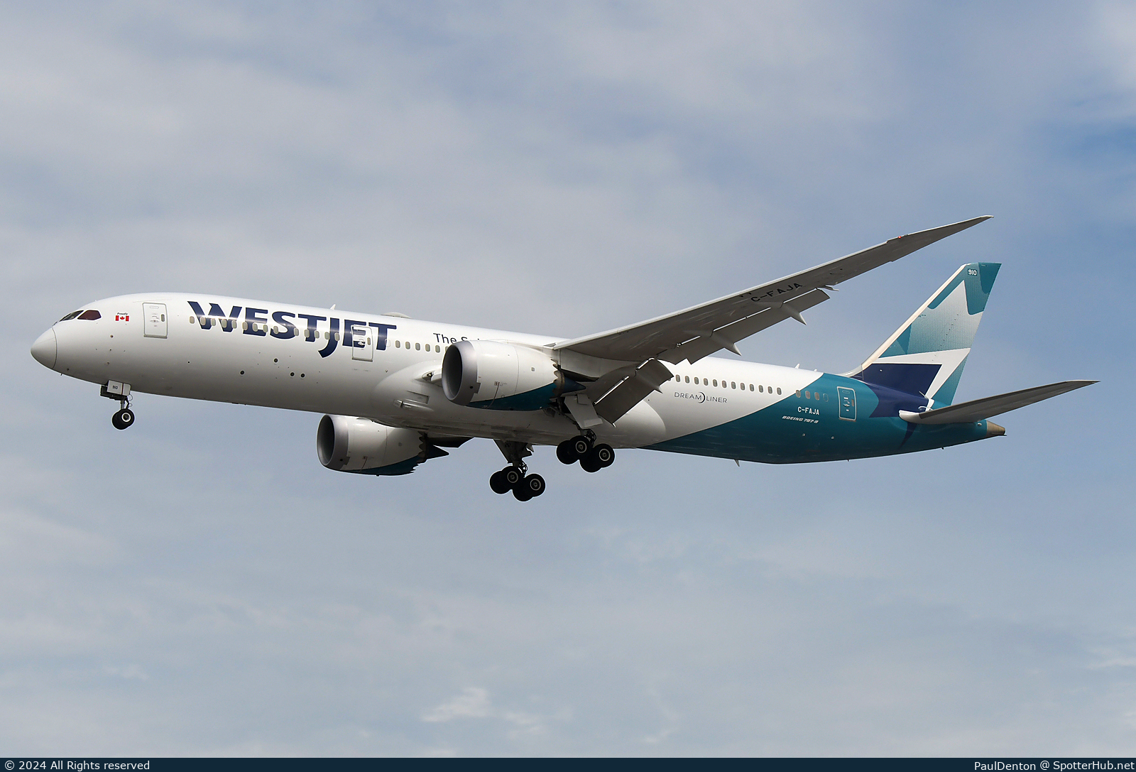 Photo of C-FAJA - Boeing 787-9 Dreamliner operated by WestJet Airlines