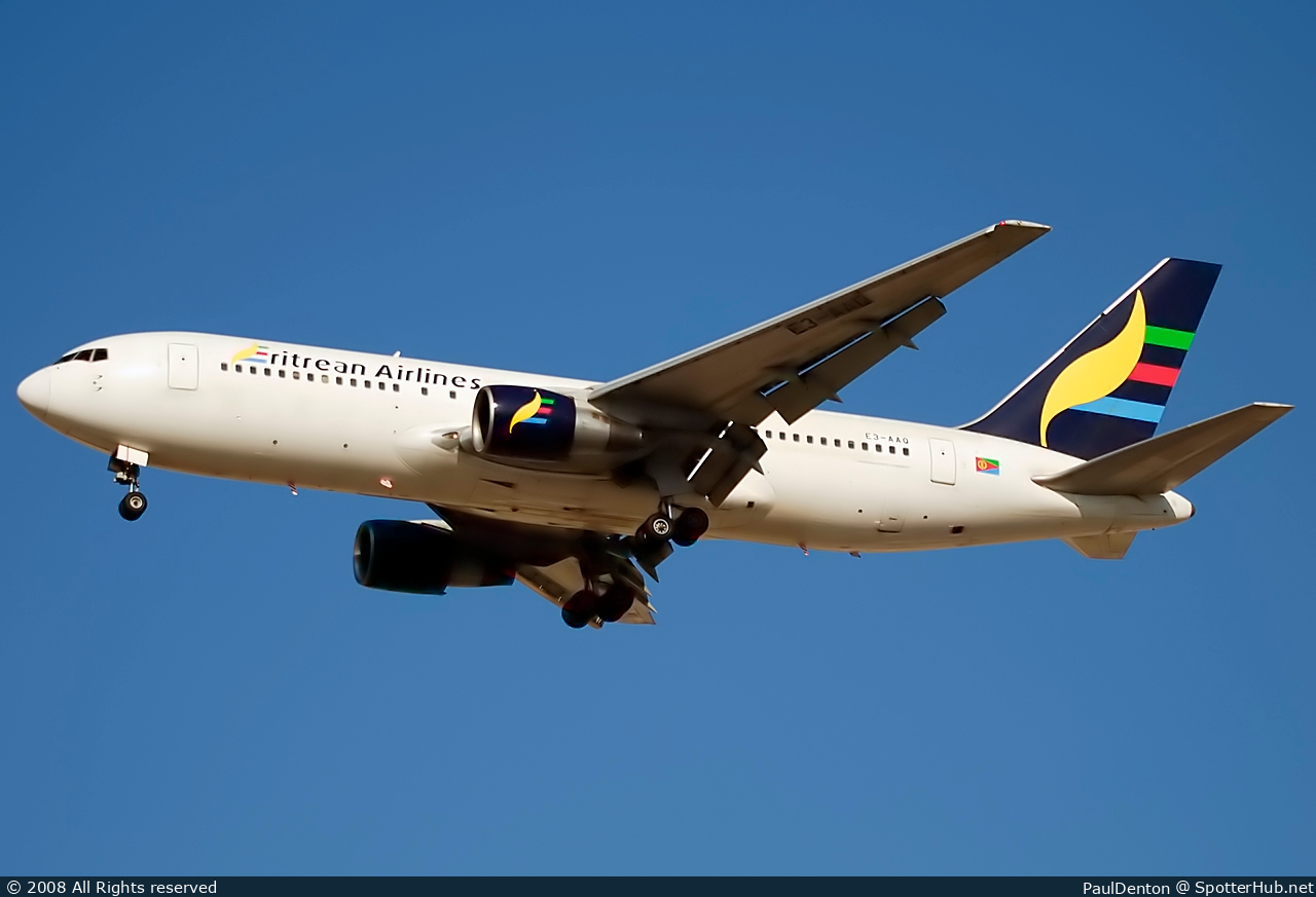 Photo of E3-AAQ - Boeing 767-238(ER) operated by Eritrean Airlines