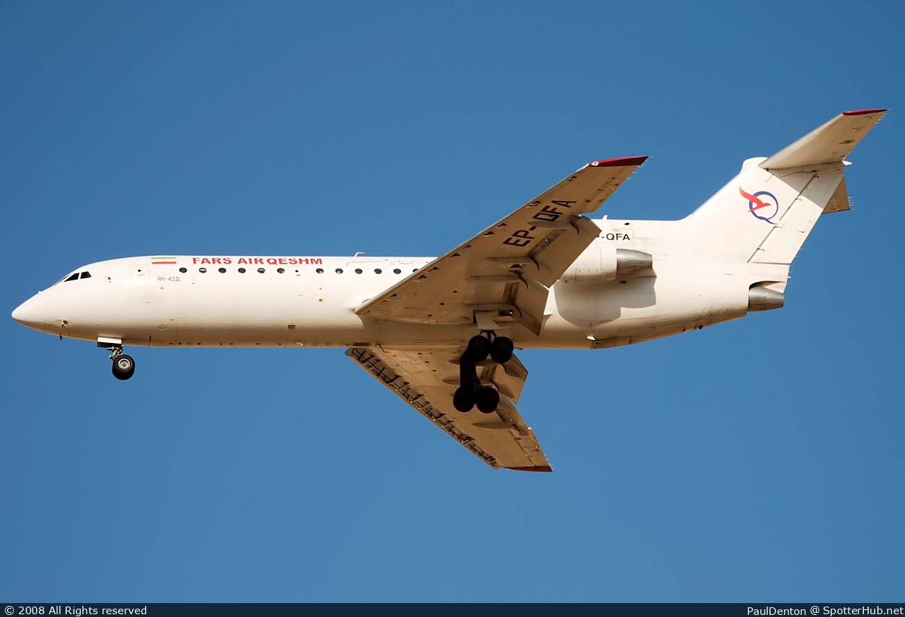 Photo of EP-QFA - Yakovlev Yak-42D operated by Fars Air Qeshm