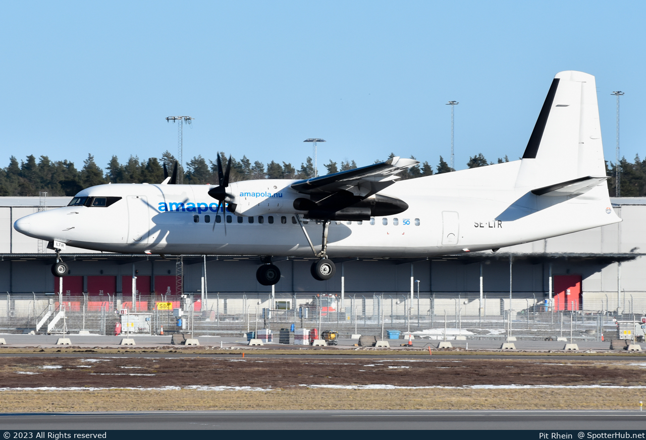 Photo of SE-LTR - Fokker 50 operated by Amapola Flyg