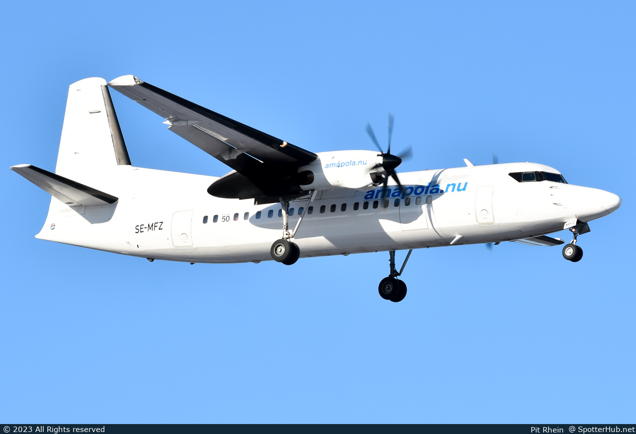 Photo of SE-MFZ - Fokker 50 operated by Amapola Flyg