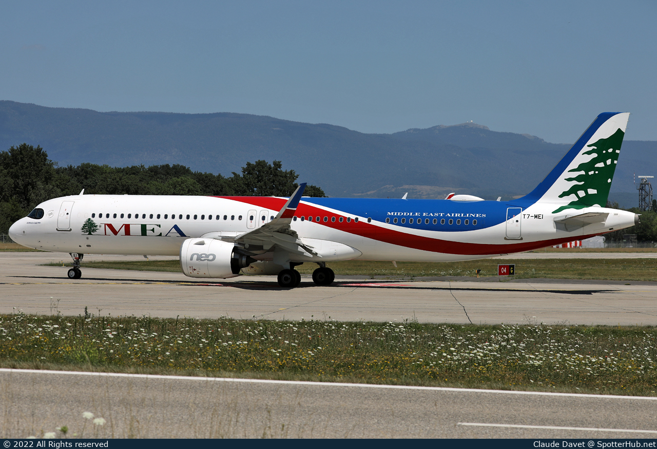 Photo of T7-ME1 - Airbus A321-271NX operated by MEA Middle East Airlines