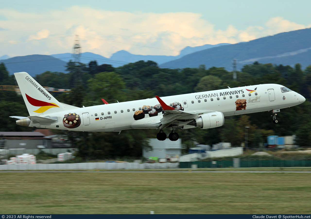 Photo of D-APRI - Embraer ERJ-190SR operated by German Airways