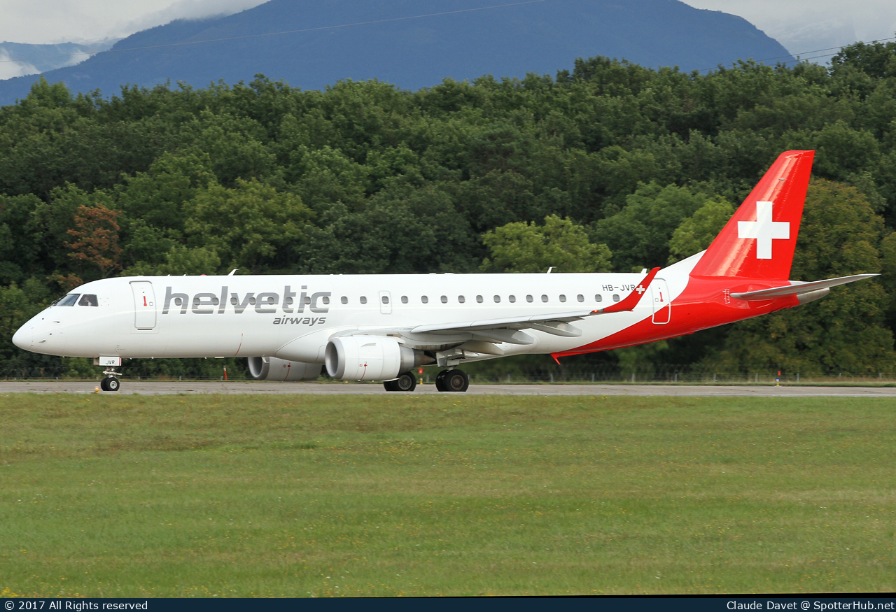 Photo of HB-JVR - Embraer ERJ-190LR operated by Helvetic Airways