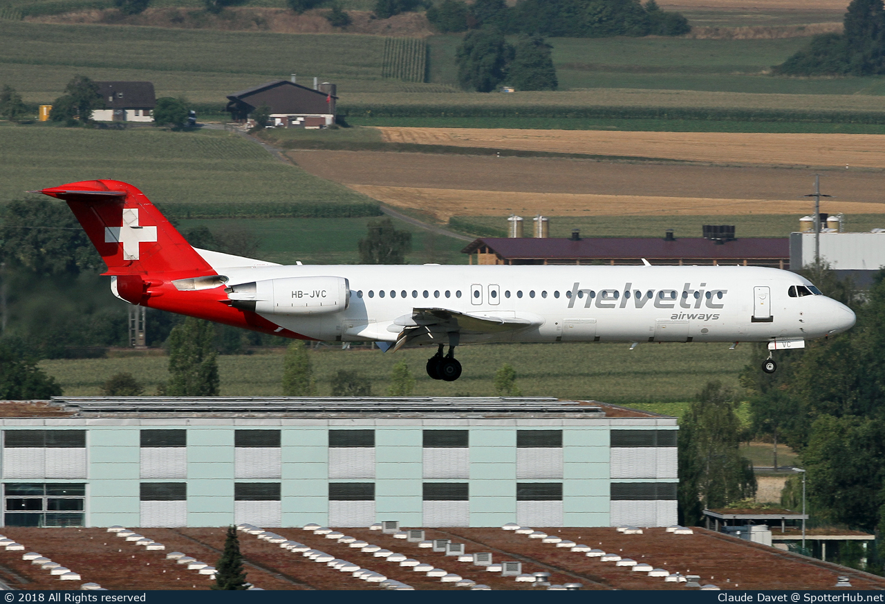 Photo of HB-JVC - Fokker 100 operated by Helvetic Airways