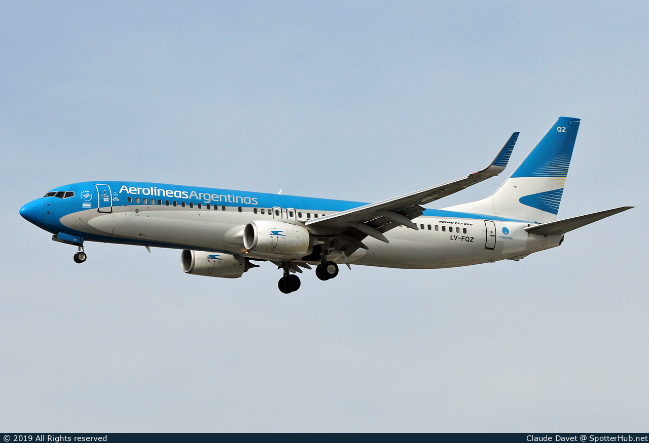 Photo of LV-FQZ - Boeing 737-8BK operated by Aerolineas Argentinas