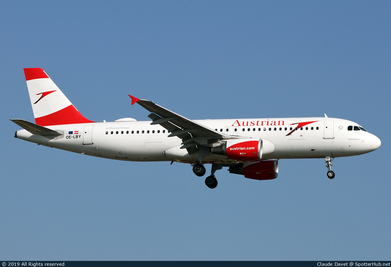 Photo of OE-LBY - Airbus A320-214 operated by Austrian Airlines