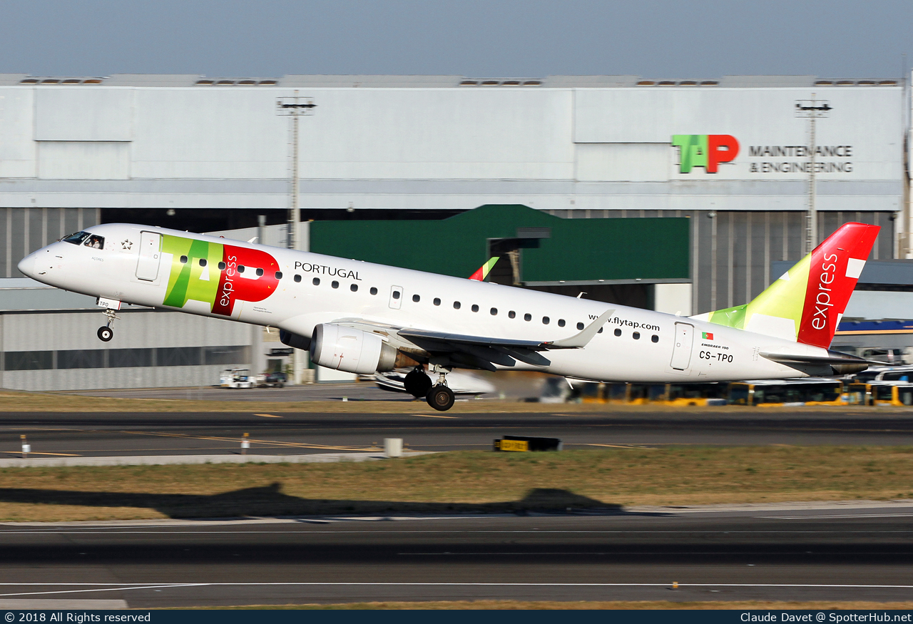 Photo of CS-TPO - Embraer ERJ-190LR operated by TAP Express (opb Portugália Airlines)