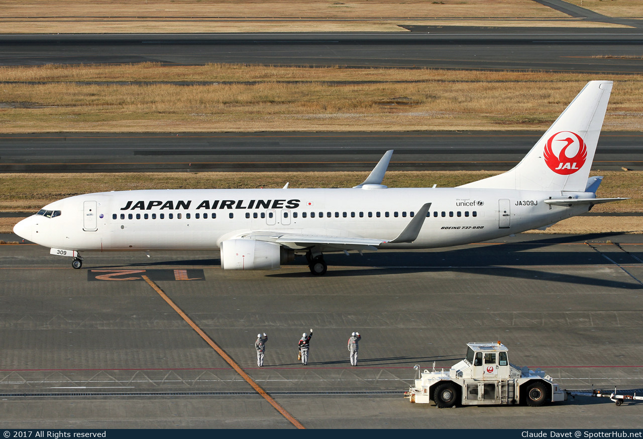 Photo of JA309J - Boeing 737-846 operated by Japan Airlines