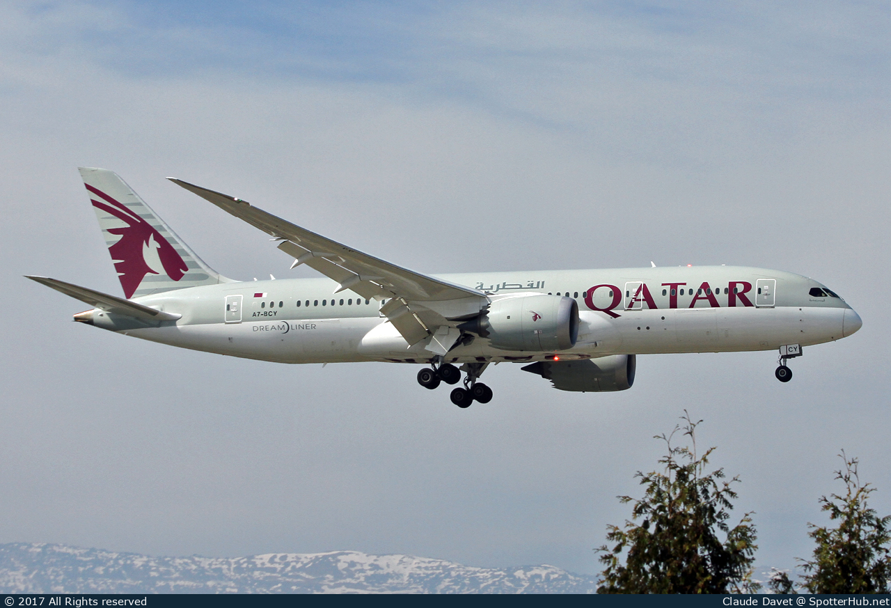 Photo of A7-BCY - Boeing 787-8 Dreamliner operated by Qatar Airways