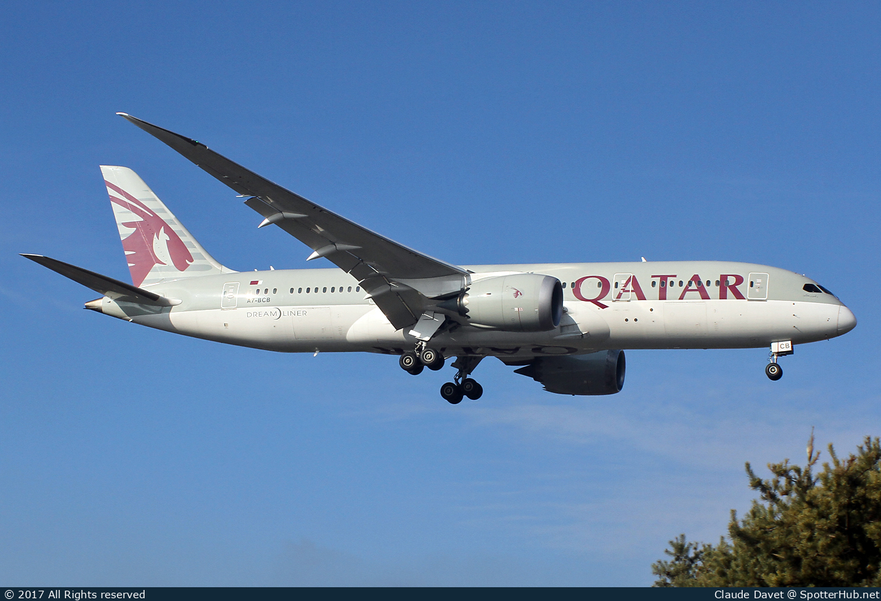 Photo of A7-BCB - Boeing 787-8 Dreamliner operated by Qatar Airways