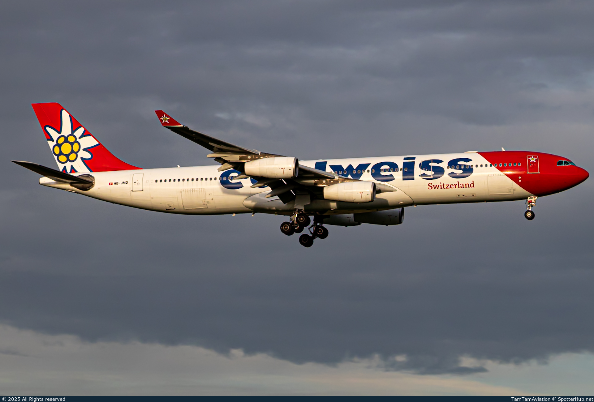 Photo of HB-JMD - Airbus A340-313 operated by Edelweiss Air