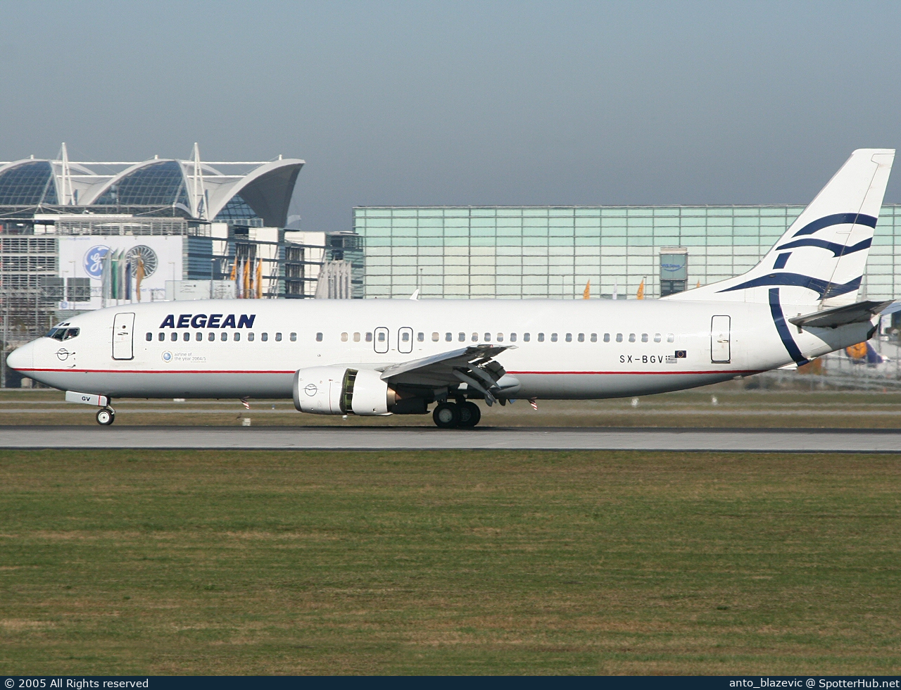 Photo of SX-BGV - Boeing 737-4Q8 operated by Aegean Airlines