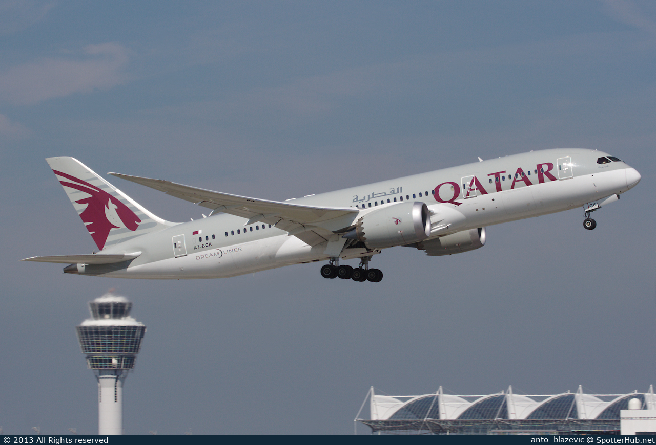 Photo of A7-BCK - Boeing 787-8 Dreamliner operated by Qatar Airways