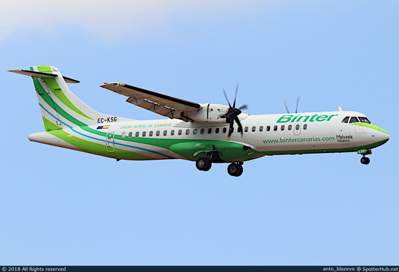 Photo of EC-KSG - ATR 72-500 operated by Binter Canarias
