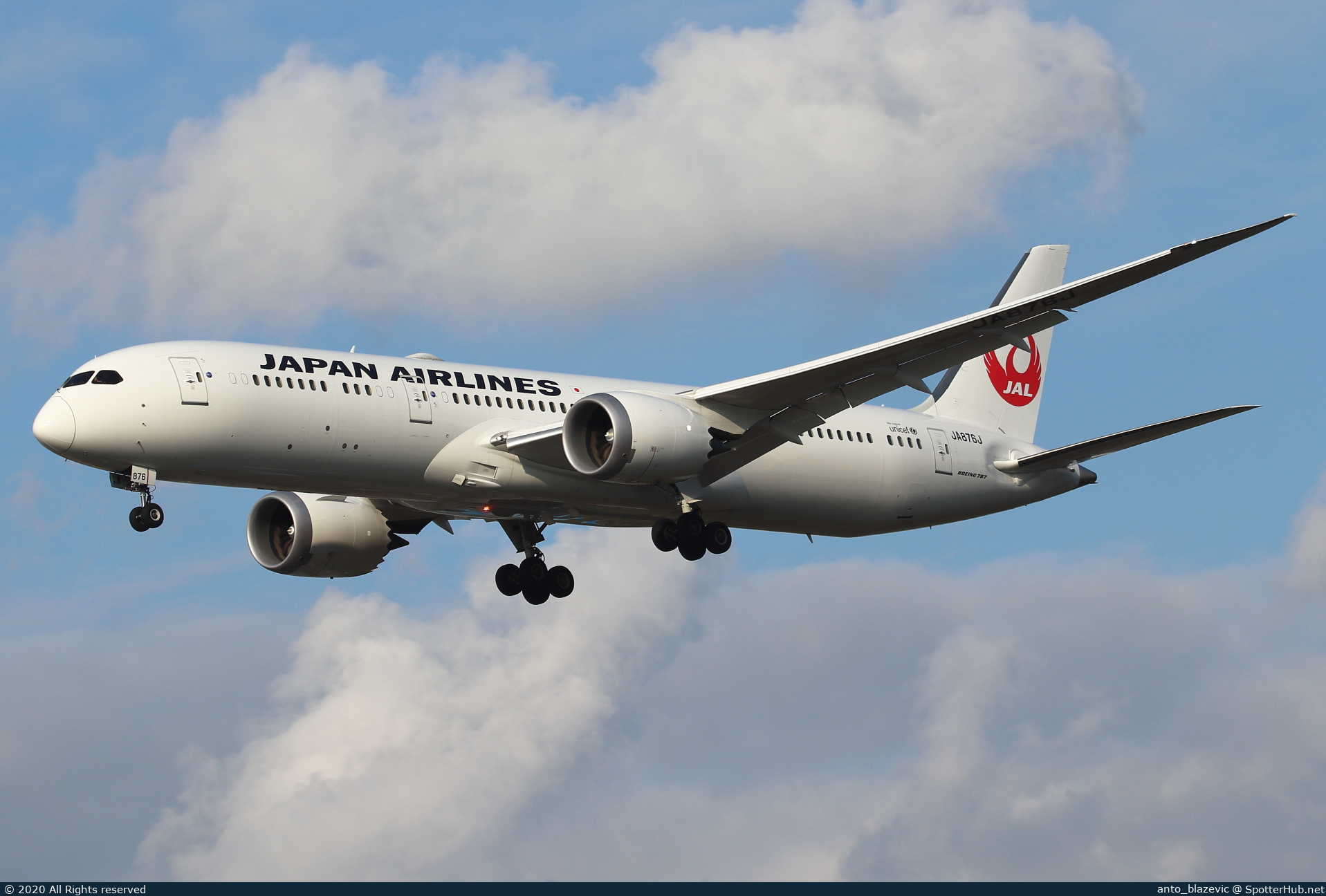 Photo of JA876J - Boeing 787-9 Dreamliner operated by Japan Airlines