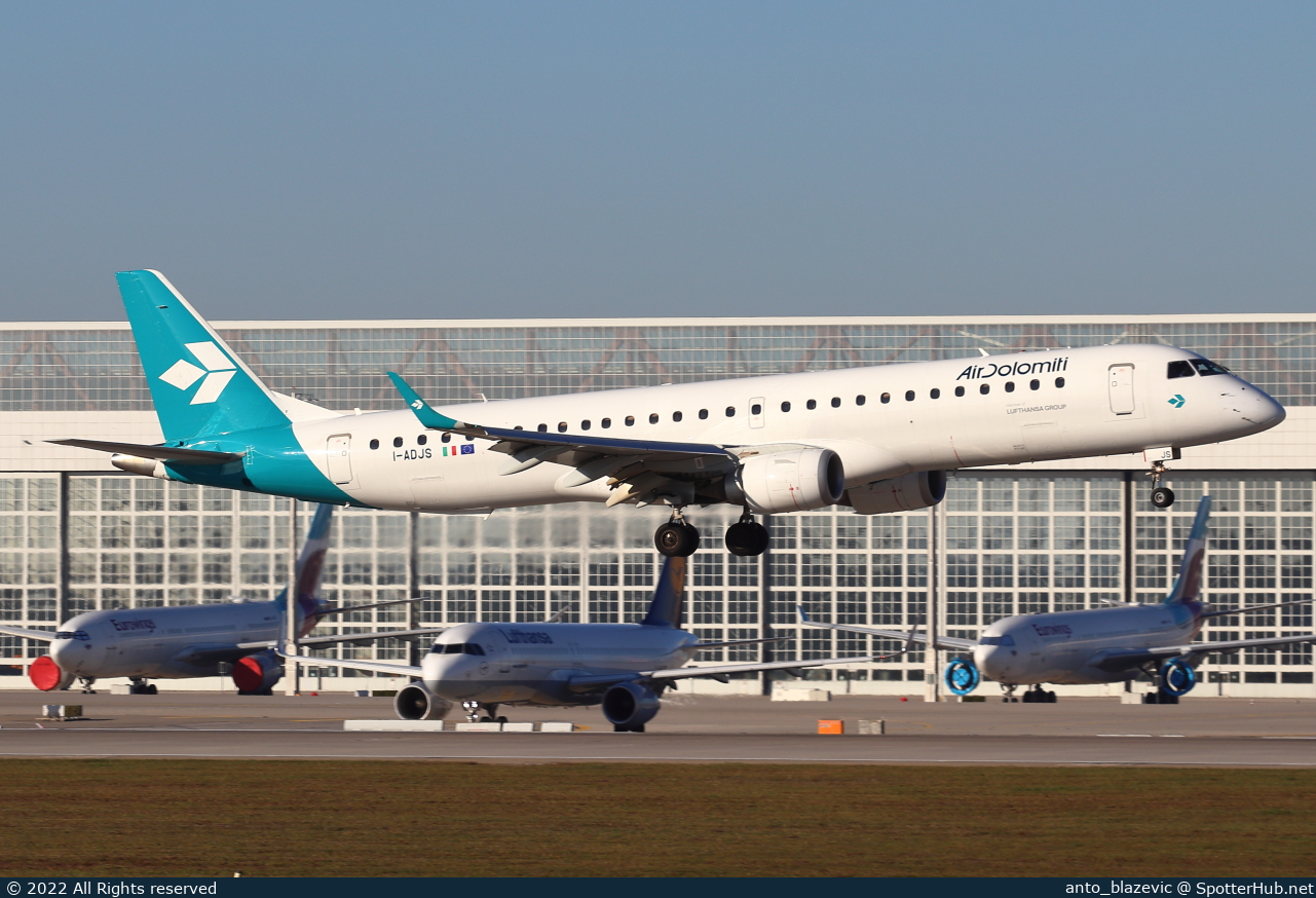 Photo of I-ADJS - Embraer ERJ-195LR operated by Air Dolomiti