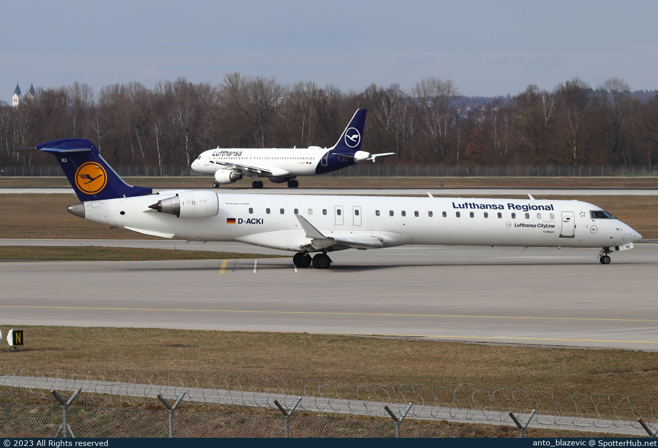 Photo of D-ACKI - Bombardier CRJ-900LR operated by Lufthansa CityLine