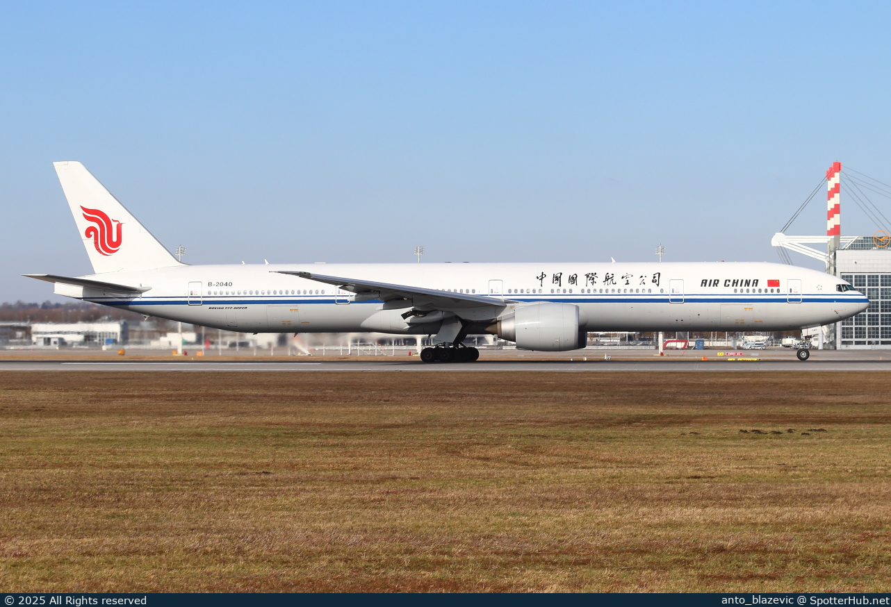 Photo of B-2040 - Boeing 777-39L(ER) operated by Air China