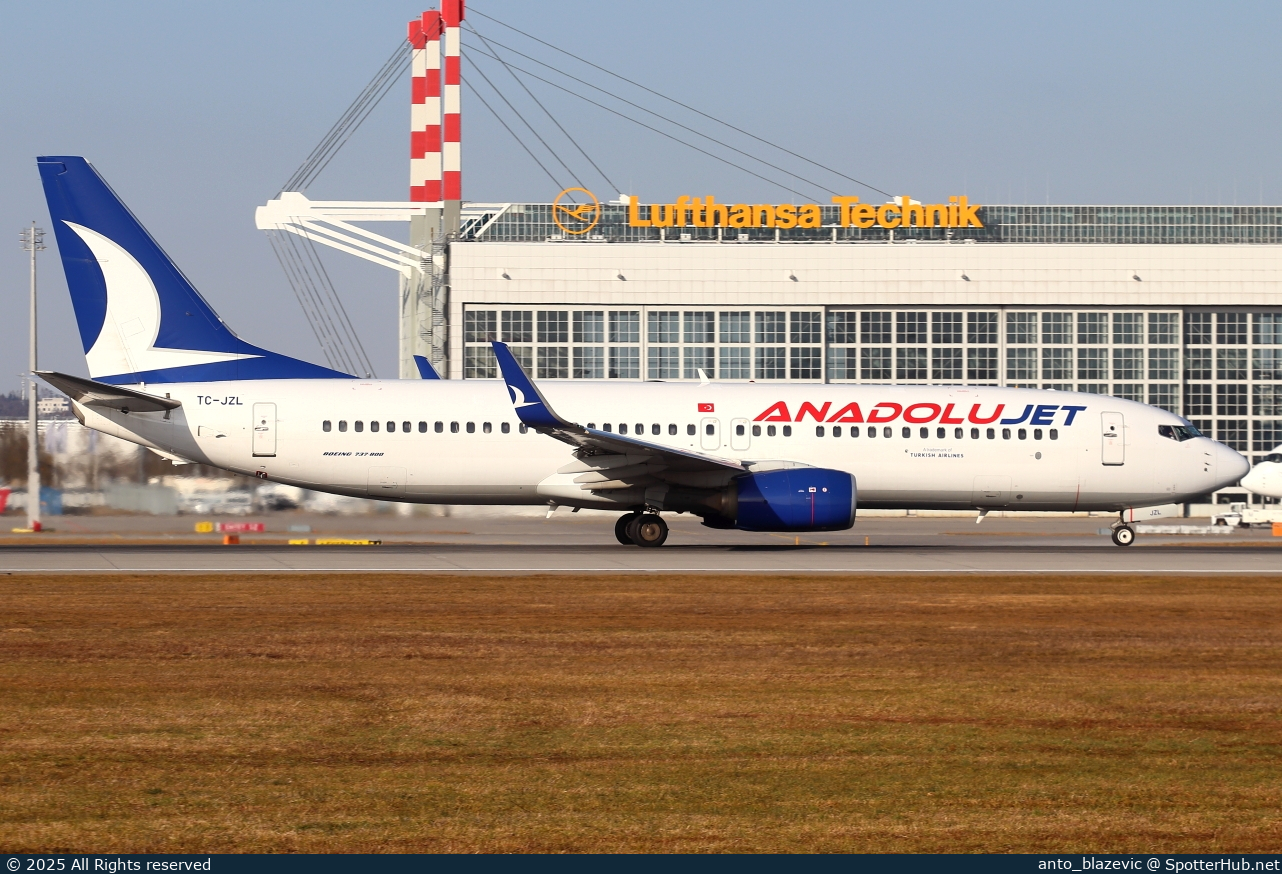 Photo of TC-JZL - Boeing 737-8AS operated by AnadoluJet