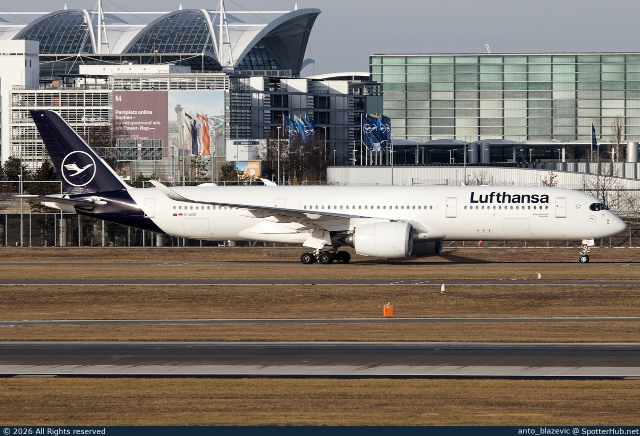 Photo of D-AIXG - Airbus A350-941 operated by Lufthansa