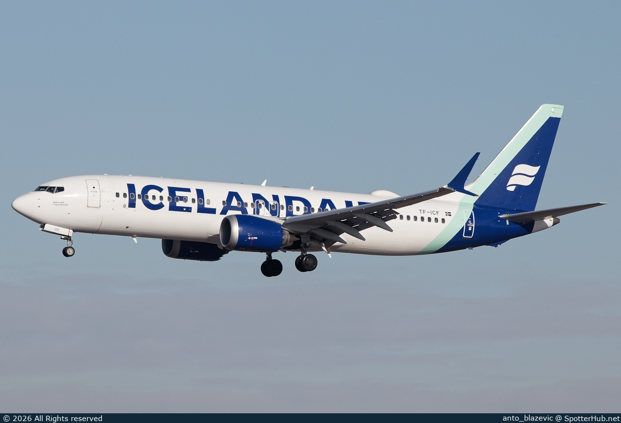 Photo of TF-ICF - Boeing 737 MAX 8 operated by Icelandair