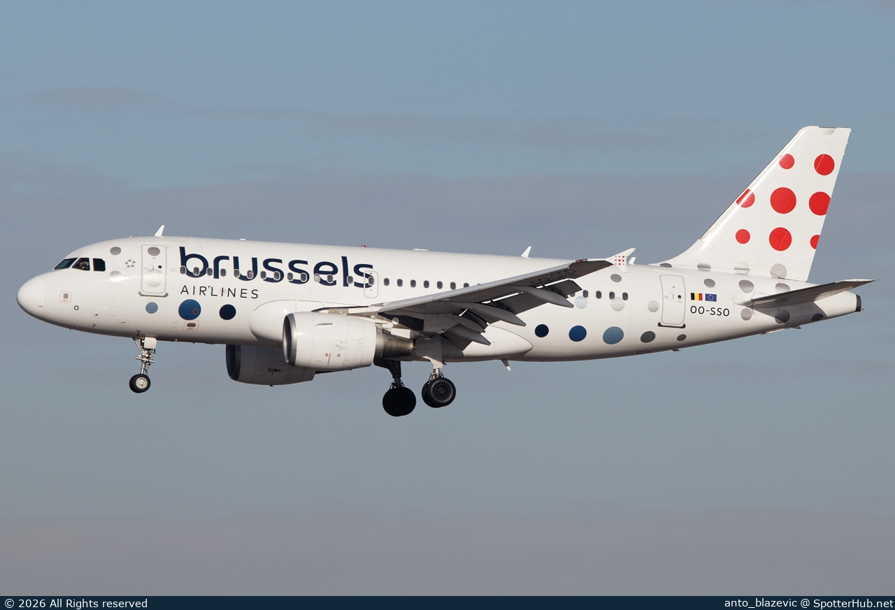 Photo of OO-SSO - Airbus A319-111 operated by Brussels Airlines