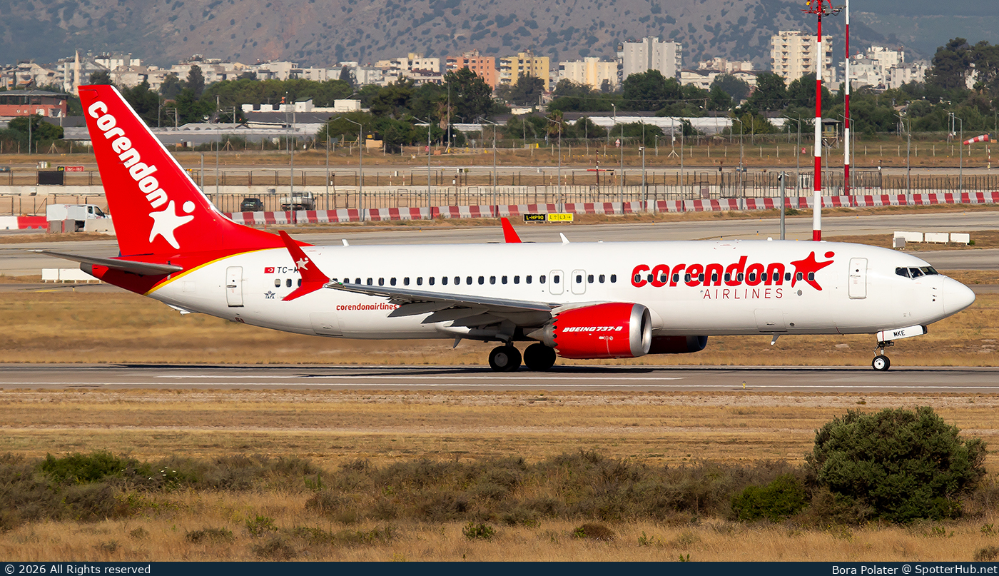 Photo of TC-MKE - Boeing 737 MAX 8 operated by Corendon Airlines