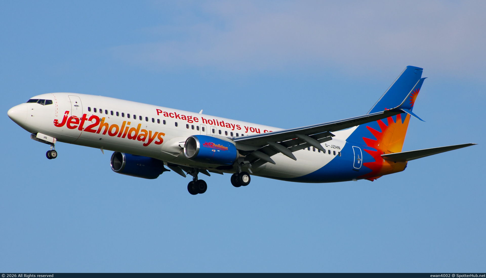 Photo of G-JZHN - Boeing 737-8MG operated by Jet2
