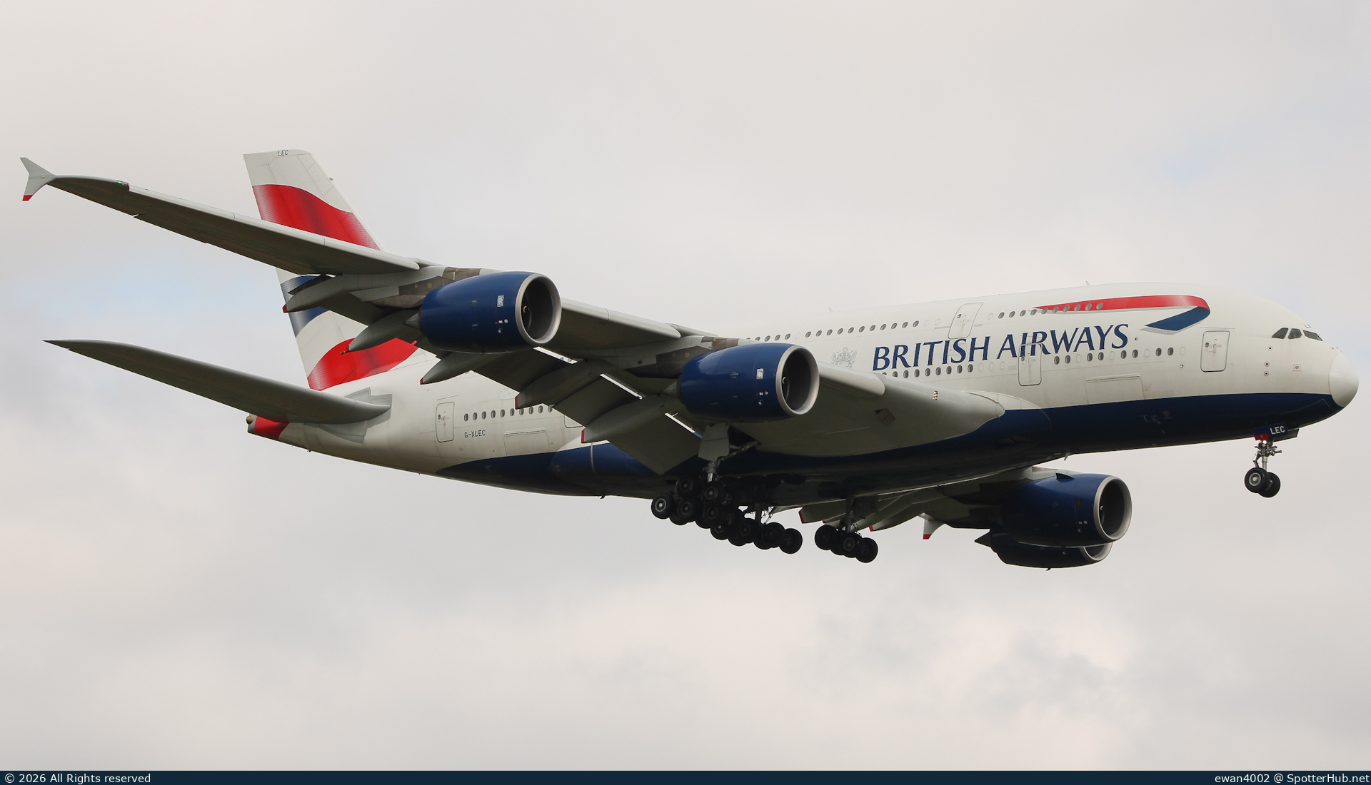 Photo of G-XLEC - Airbus A380-841 operated by British Airways