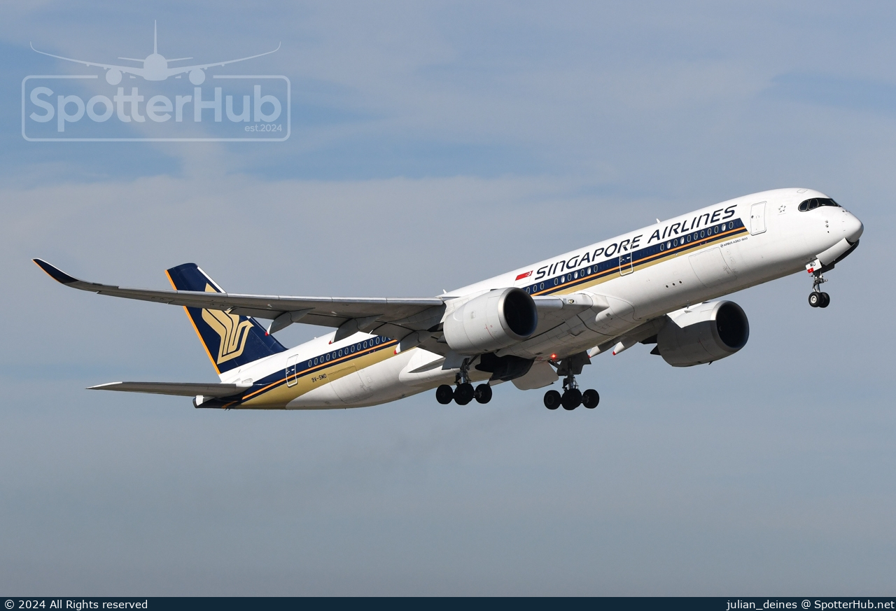Photo of 9V-SMD - Airbus A350-941 operated by Singapore Airlines