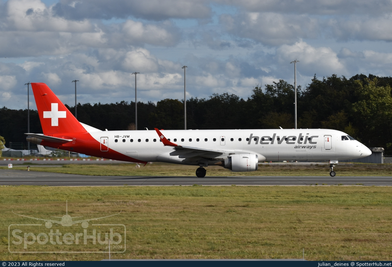 Photo of HB-JVM - Embraer ERJ-190LR operated by Helvetic Airways