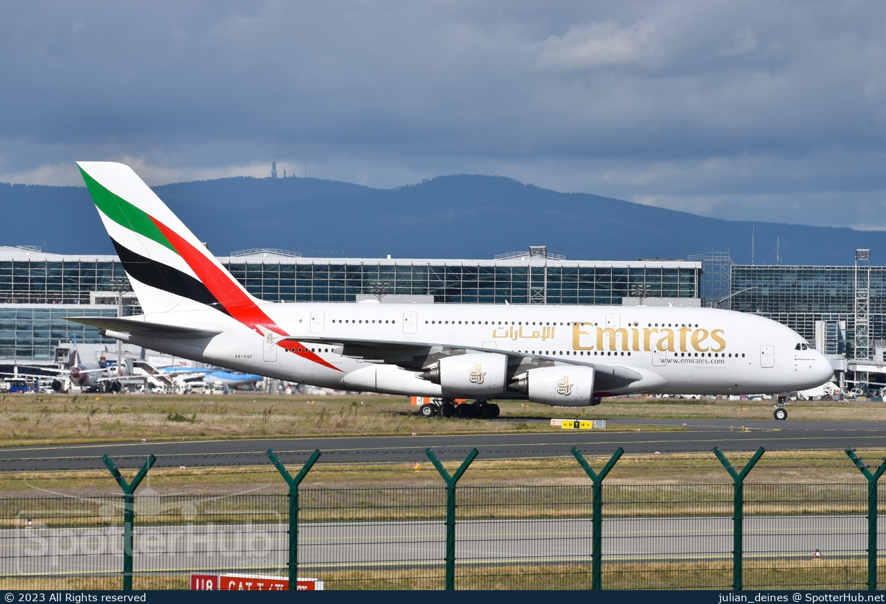 Photo of A6-EOF - Airbus A380-861 operated by Emirates