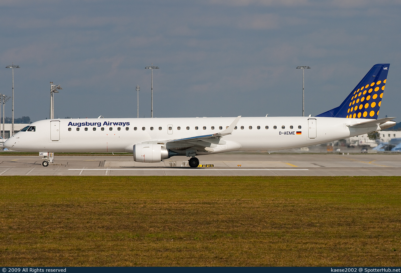 Photo of D-AEME - Embraer ERJ-195LR operated by Augsburg Airways