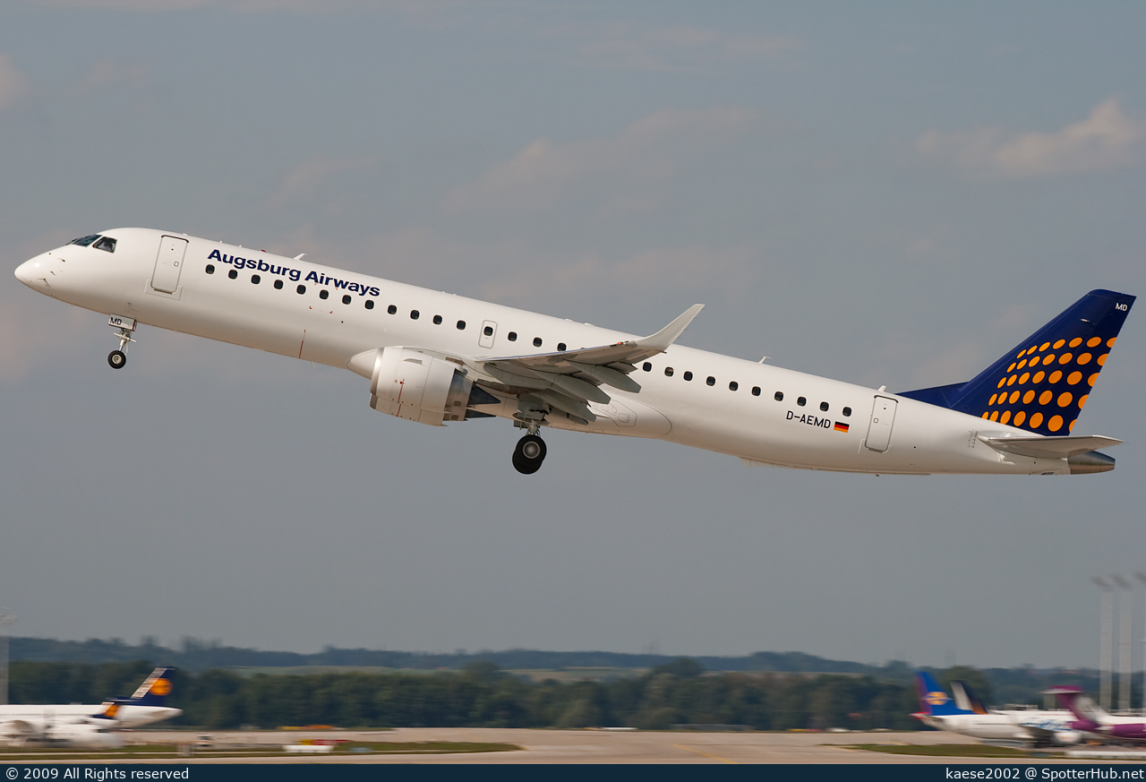 Photo of D-AEMD - Embraer ERJ-195LR operated by Augsburg Airways