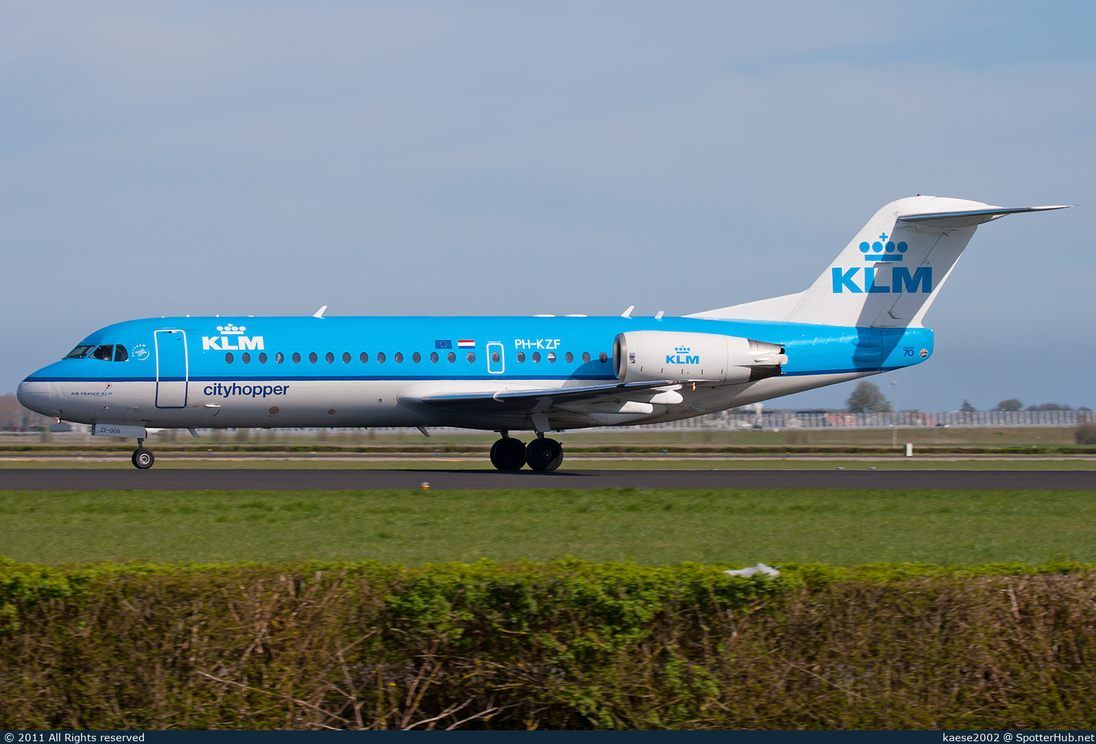 Photo of PH-KZF - Fokker 70 operated by KLM Cityhopper