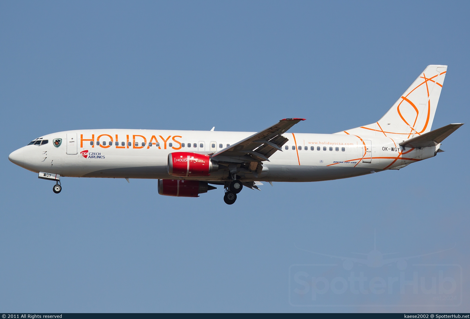 Photo of OK-WGY - Boeing 737-436 operated by Holidays Czech Airlines