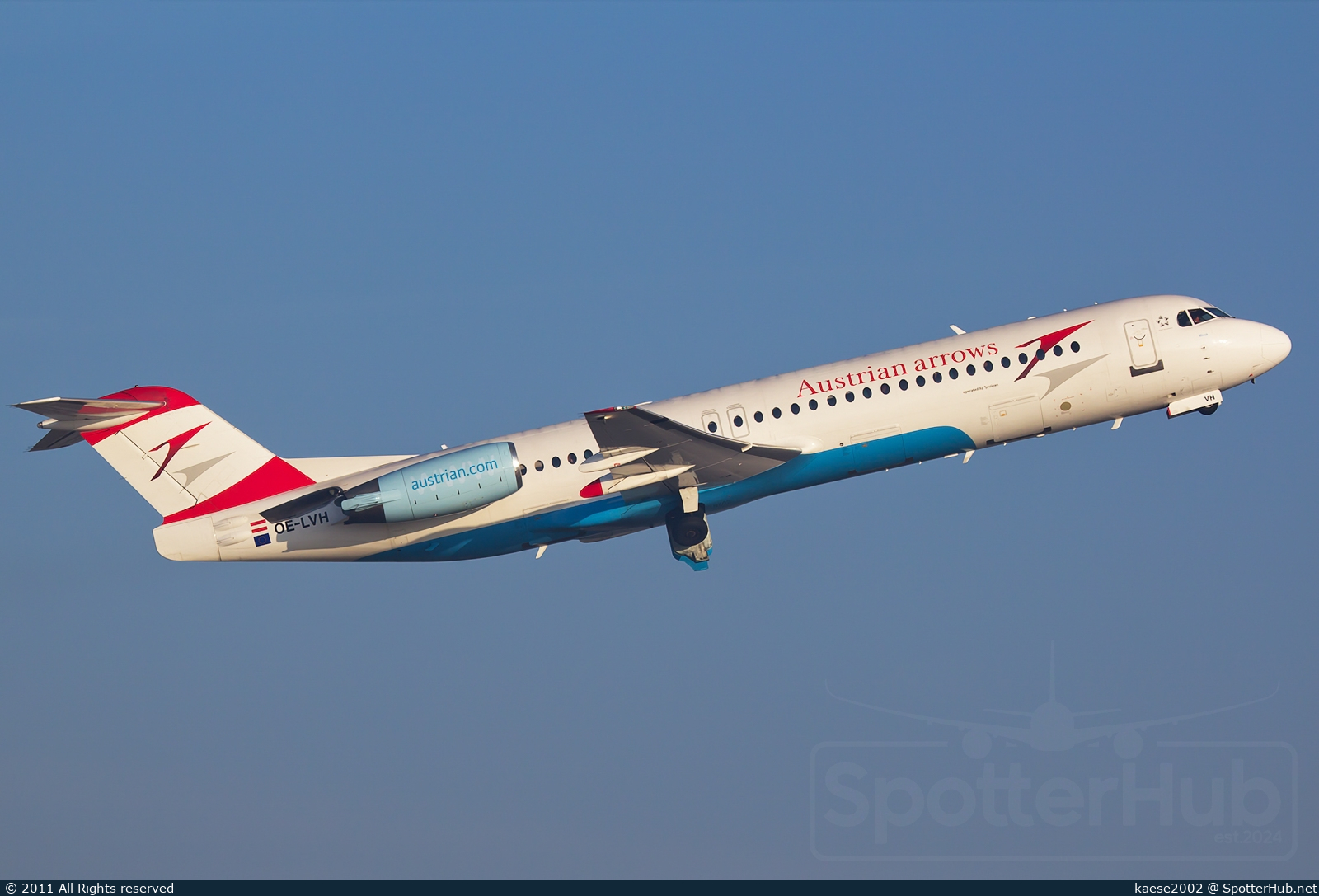 Photo of OE-LVH - Fokker 100 operated by Austrian Arrows (opb Tyrolean Airways)