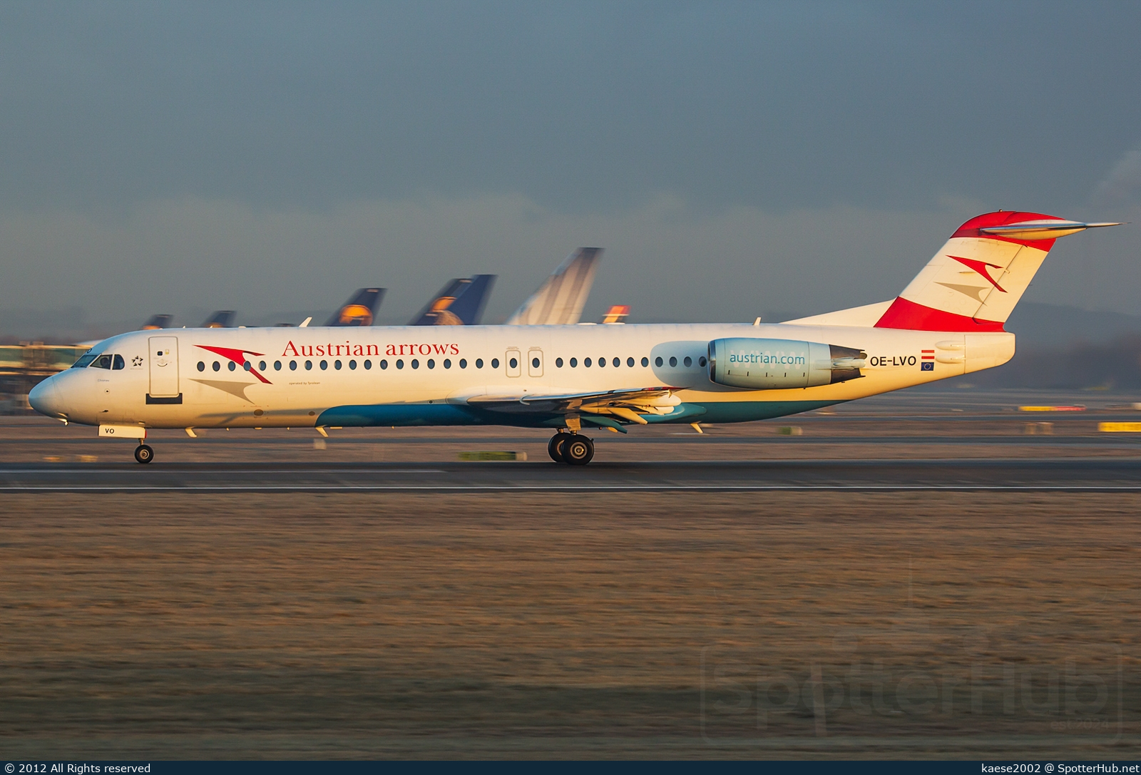 Photo of OE-LVO - Fokker 100 operated by Austrian Arrows (opb Tyrolean Airways)