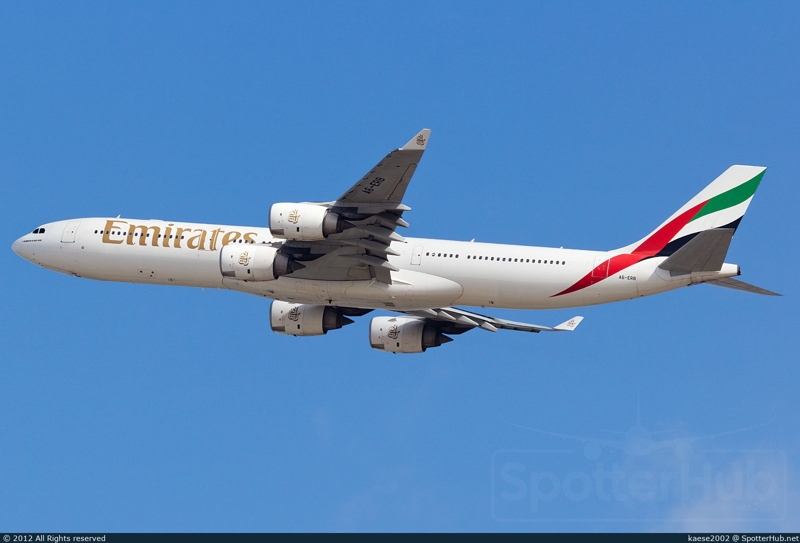 Photo of A6-ERB - Airbus A340-541 operated by Emirates