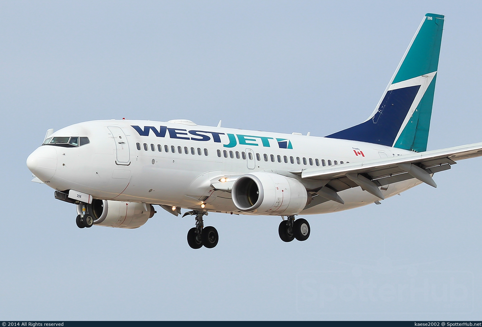 Photo of C-FWAQ - Boeing 737-7CT operated by WestJet Airlines