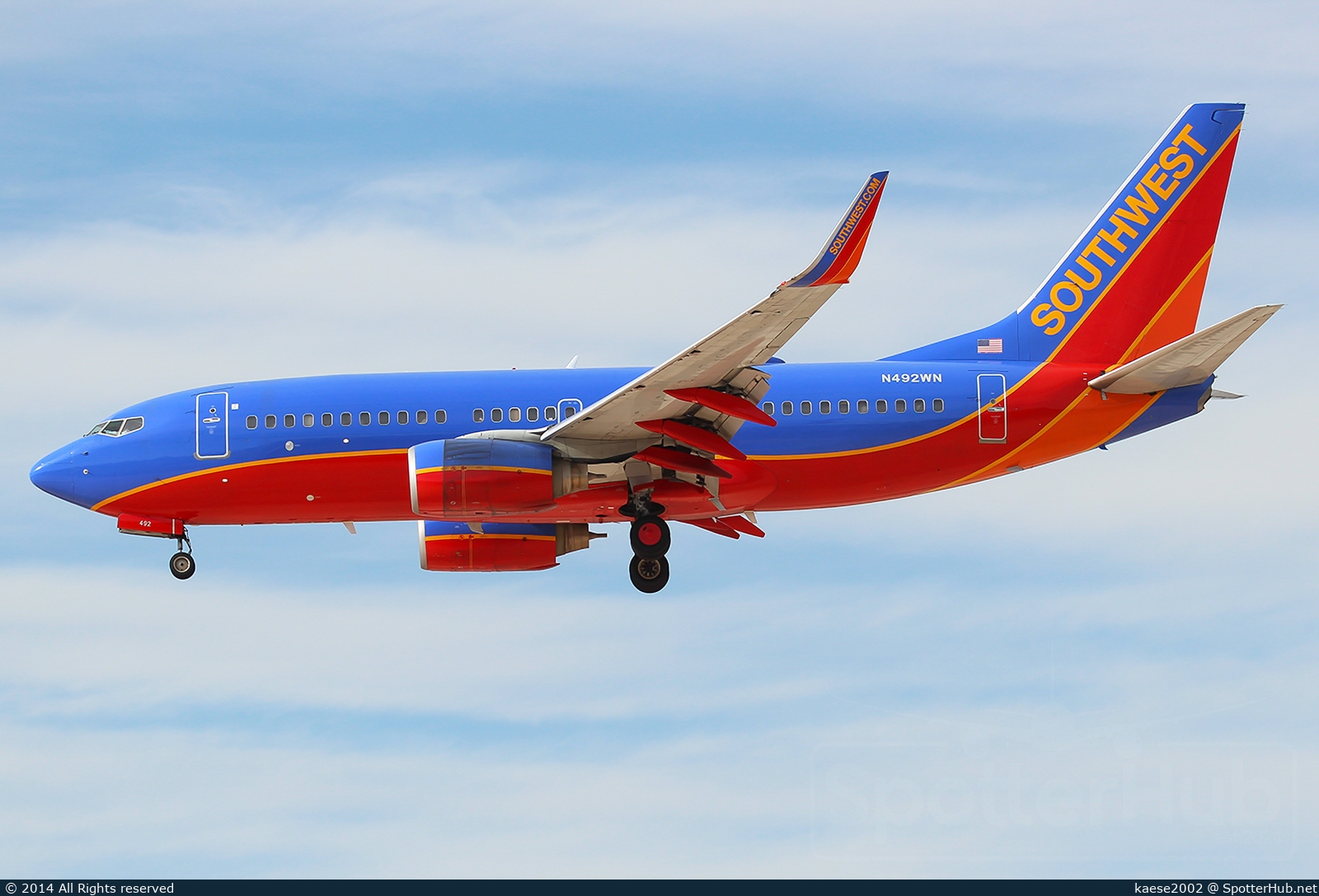 Photo of N492WN - Boeing 737-7H4 operated by Southwest Airlines