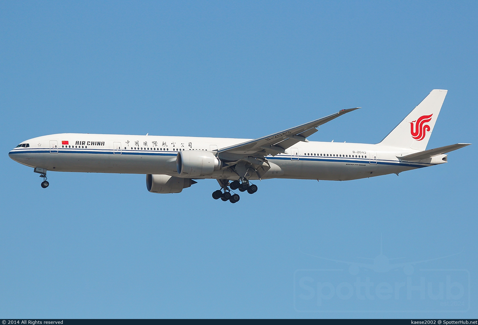 Photo of B-2043 - Boeing 777-39L(ER) operated by Air China
