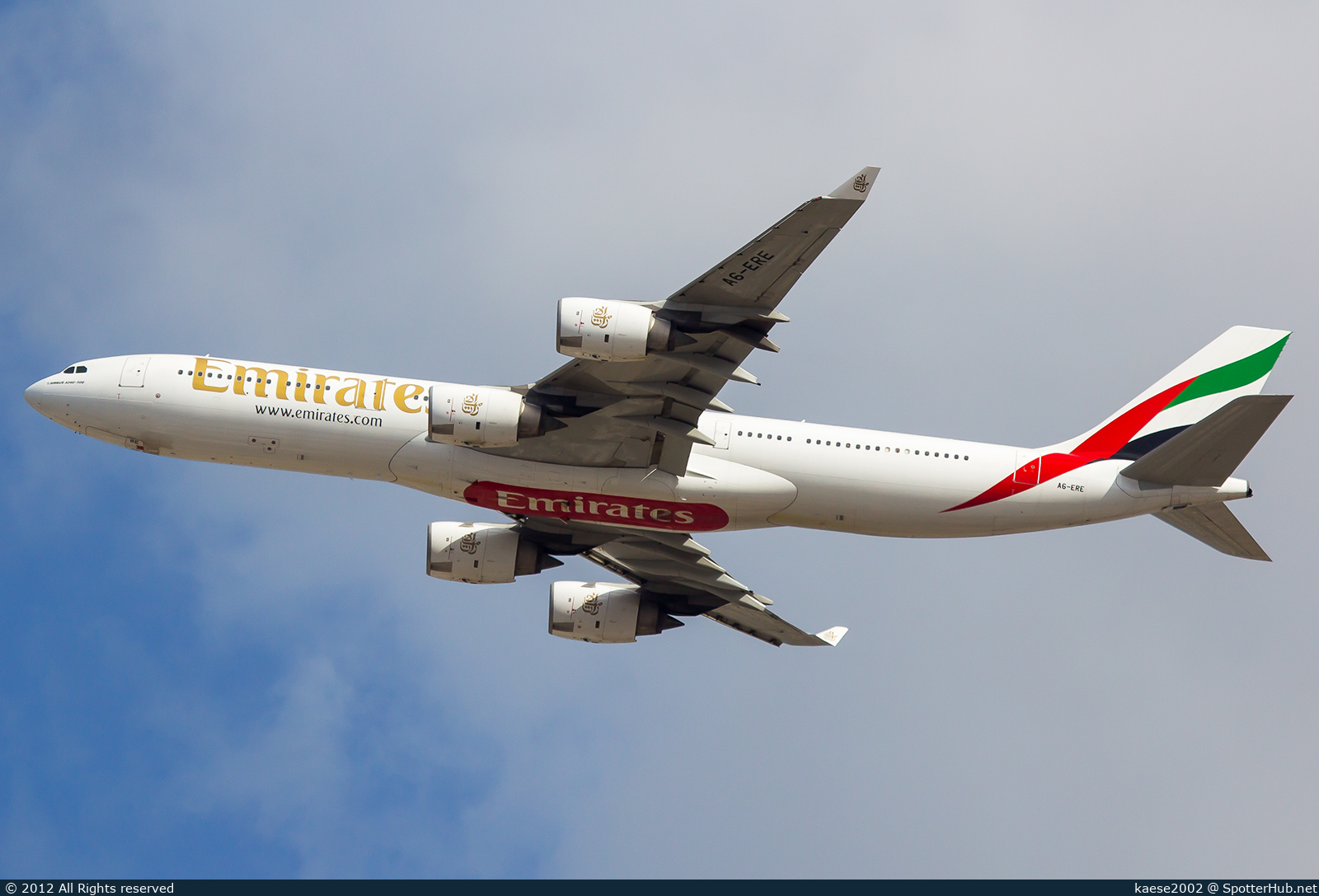 Photo of A6-ERE - Airbus A340-541 operated by Emirates