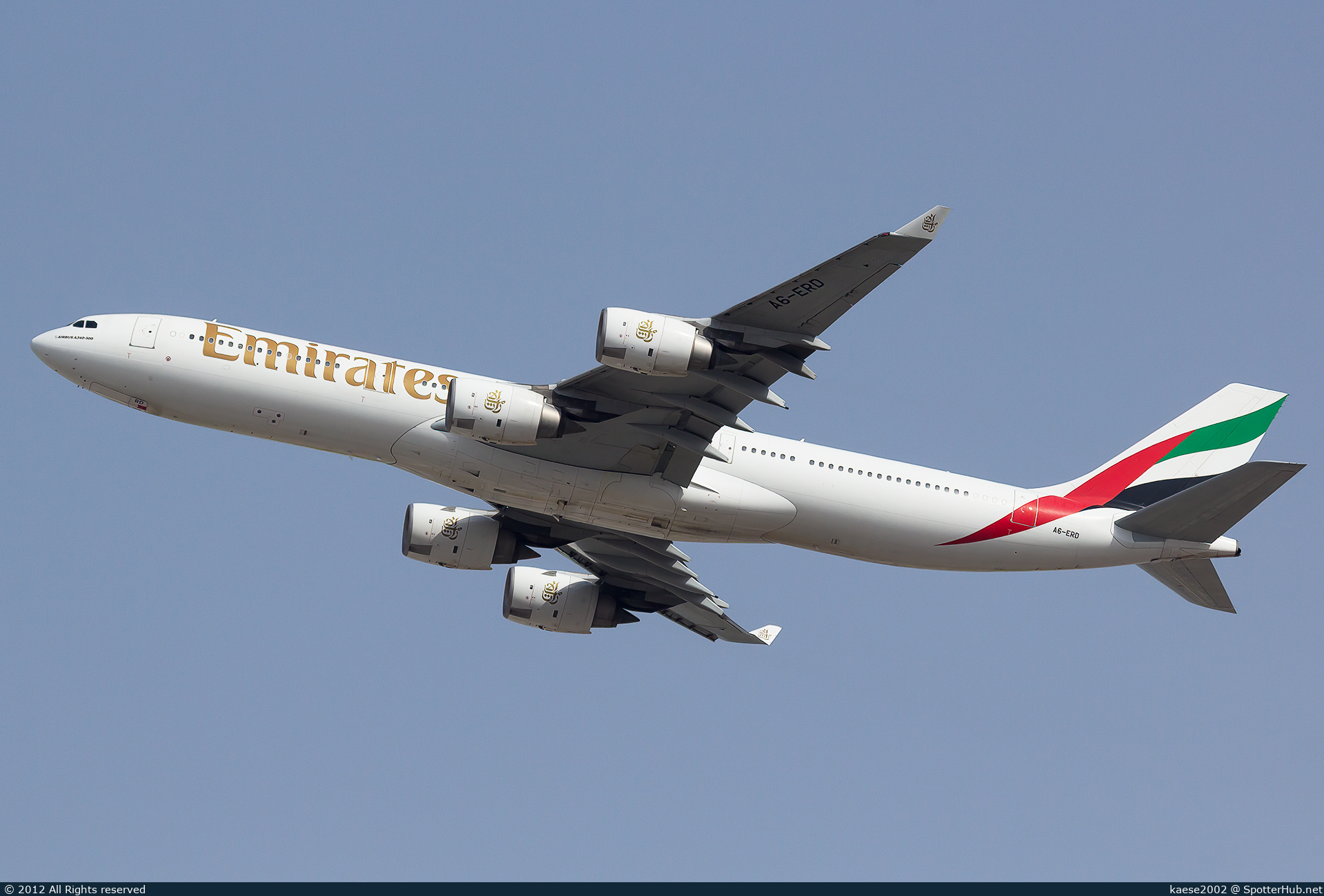 Photo of A6-ERD - Airbus A340-541 operated by Emirates