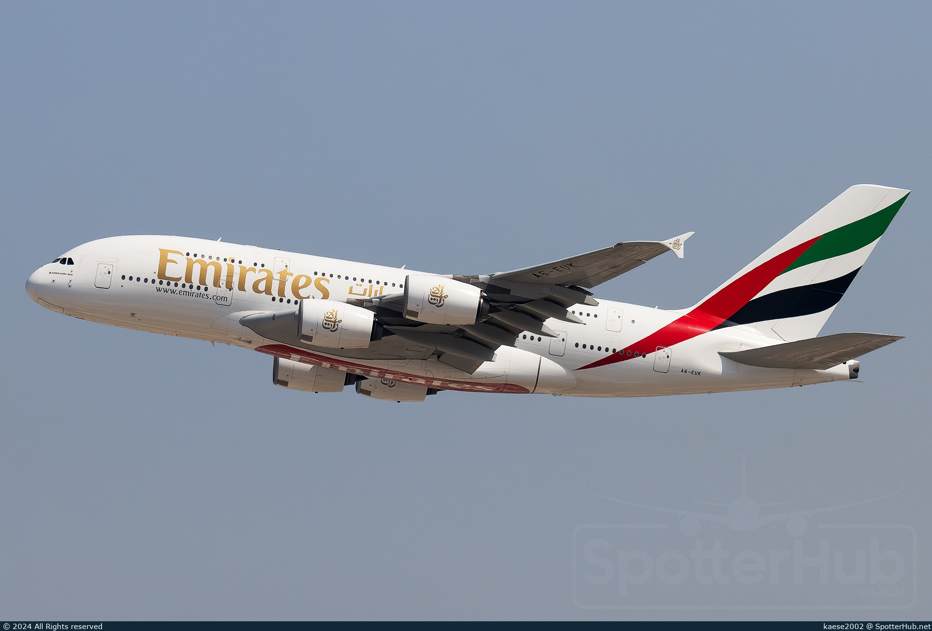 Photo of A6-EUK - Airbus A380-861 operated by Emirates
