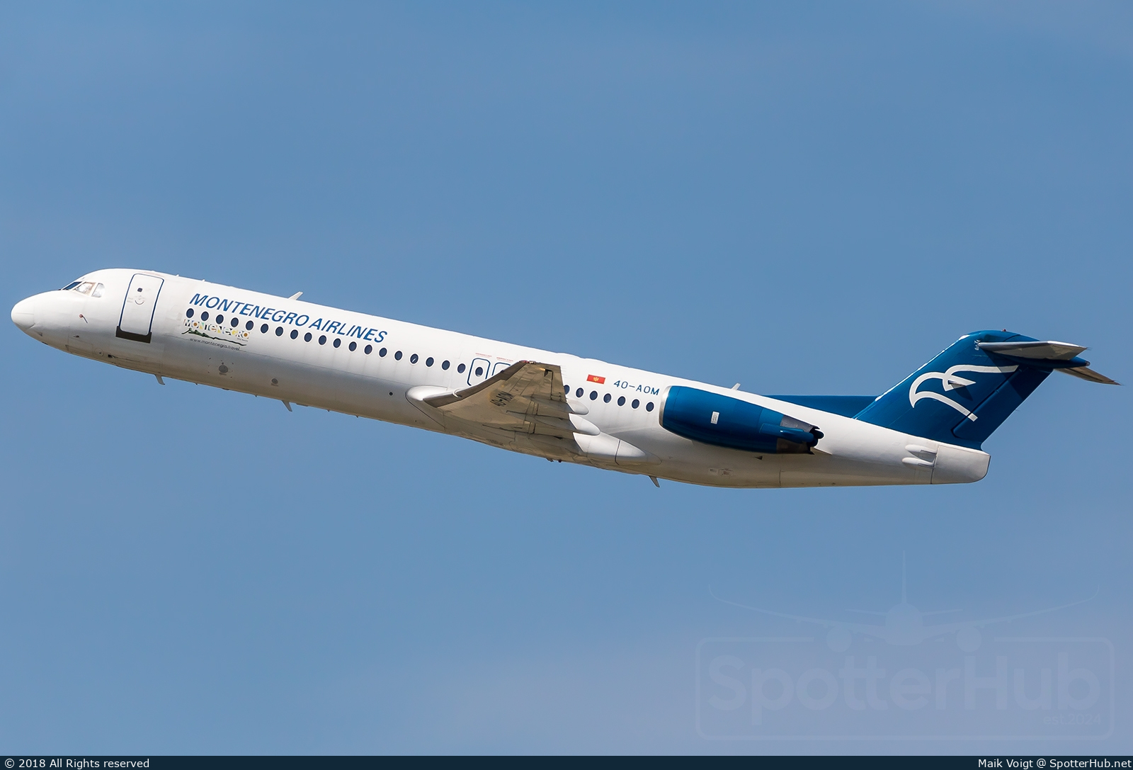 Photo of 4O-AOM - Fokker 100 operated by Montenegro Airlines