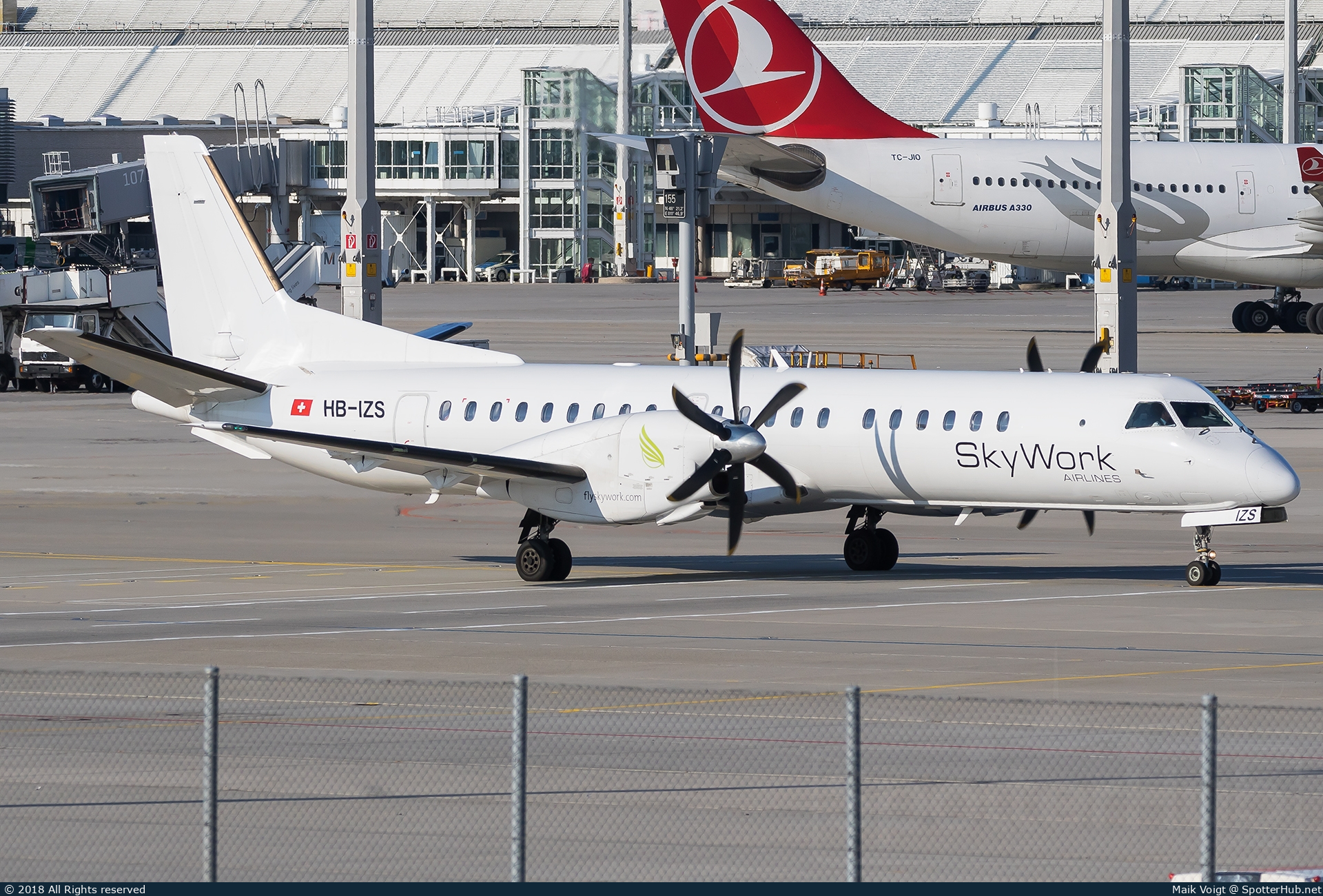 Photo of HB-IZS - Saab 2000 operated by SkyWork Airlines