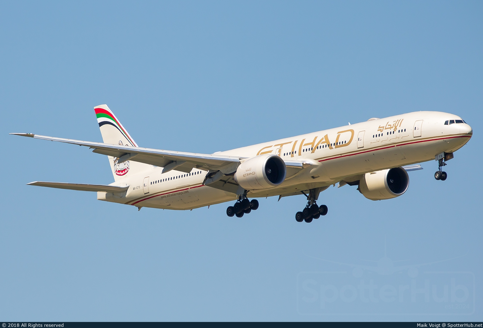 Photo of A6-ETO - Boeing 777-3FX(ER) operated by Etihad Airways