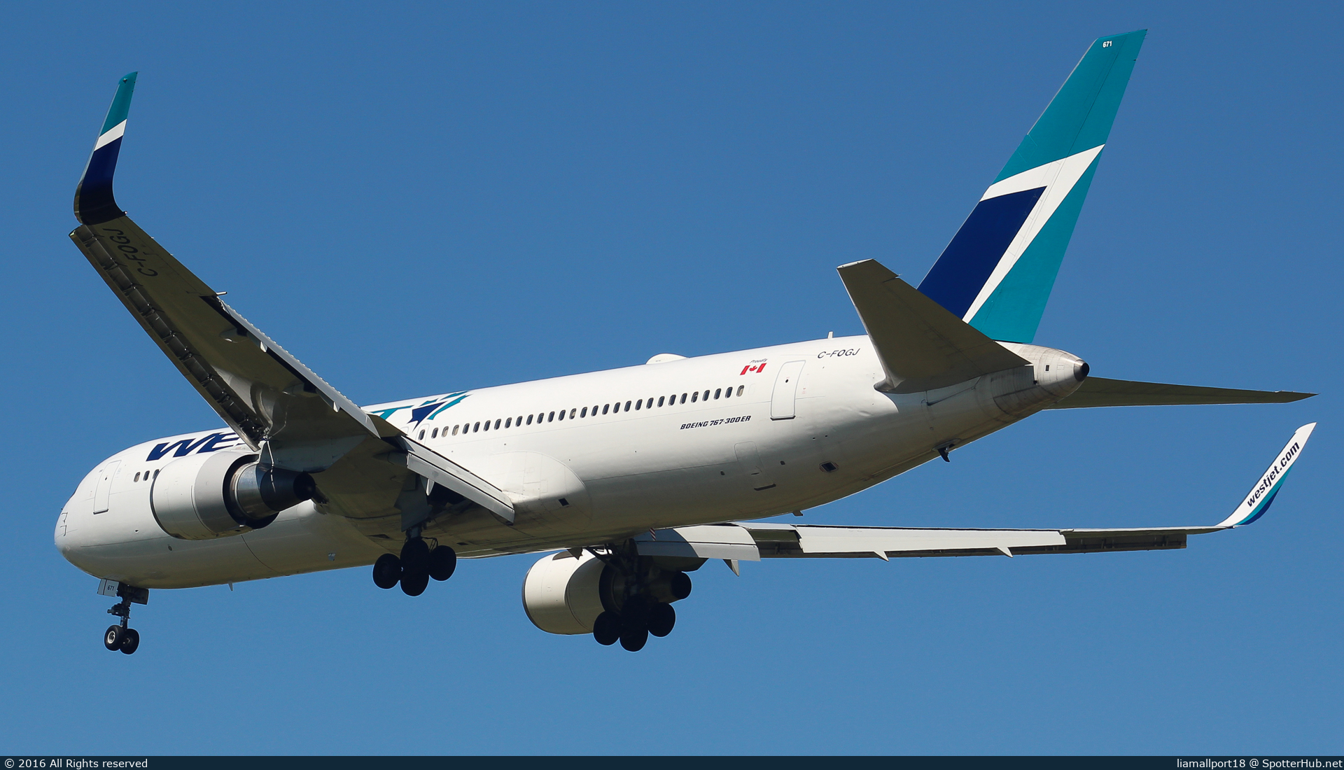 Photo of C-FOGJ - Boeing 767-338(ER) operated by WestJet Airlines